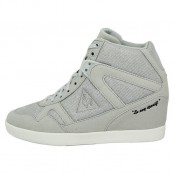 Le Coq Sportif Segur Syn Suede Glitter Chaussures Mode Sneakers Femme Gris à Petit Prix